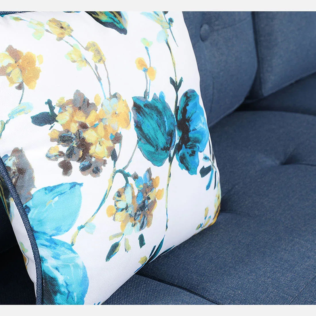 Garcia Fabric RH Lounger Large in Blue Colour - HomeTown