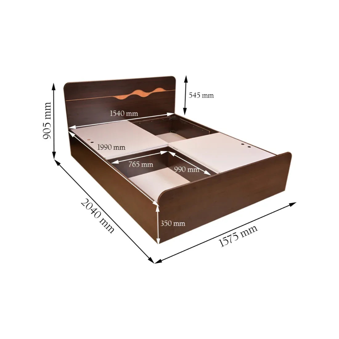 Swirl Queen Bed With Box Storage - HomeTown
