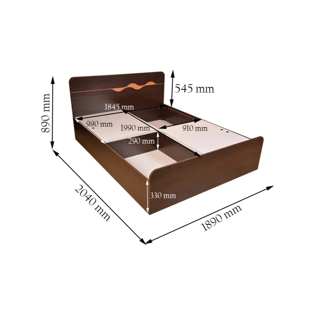 Swirl King Bed With Box Storage - HomeTown