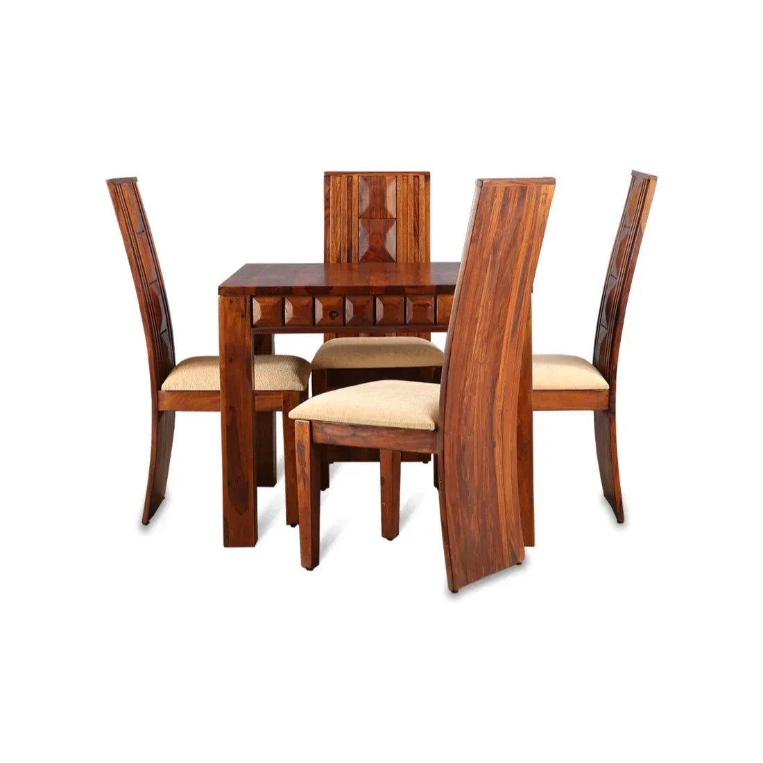 Woodrow Sheesham Wood(Rosewood) Dining Set in Honey Colour - HomeTown