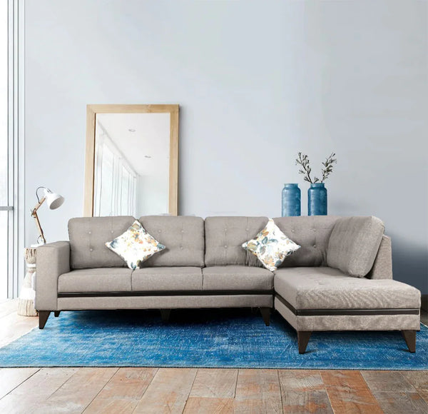 Garcia Fabric 3 Seater Sofa With Left Hand Side Lounger in Grey Colour dimensions
