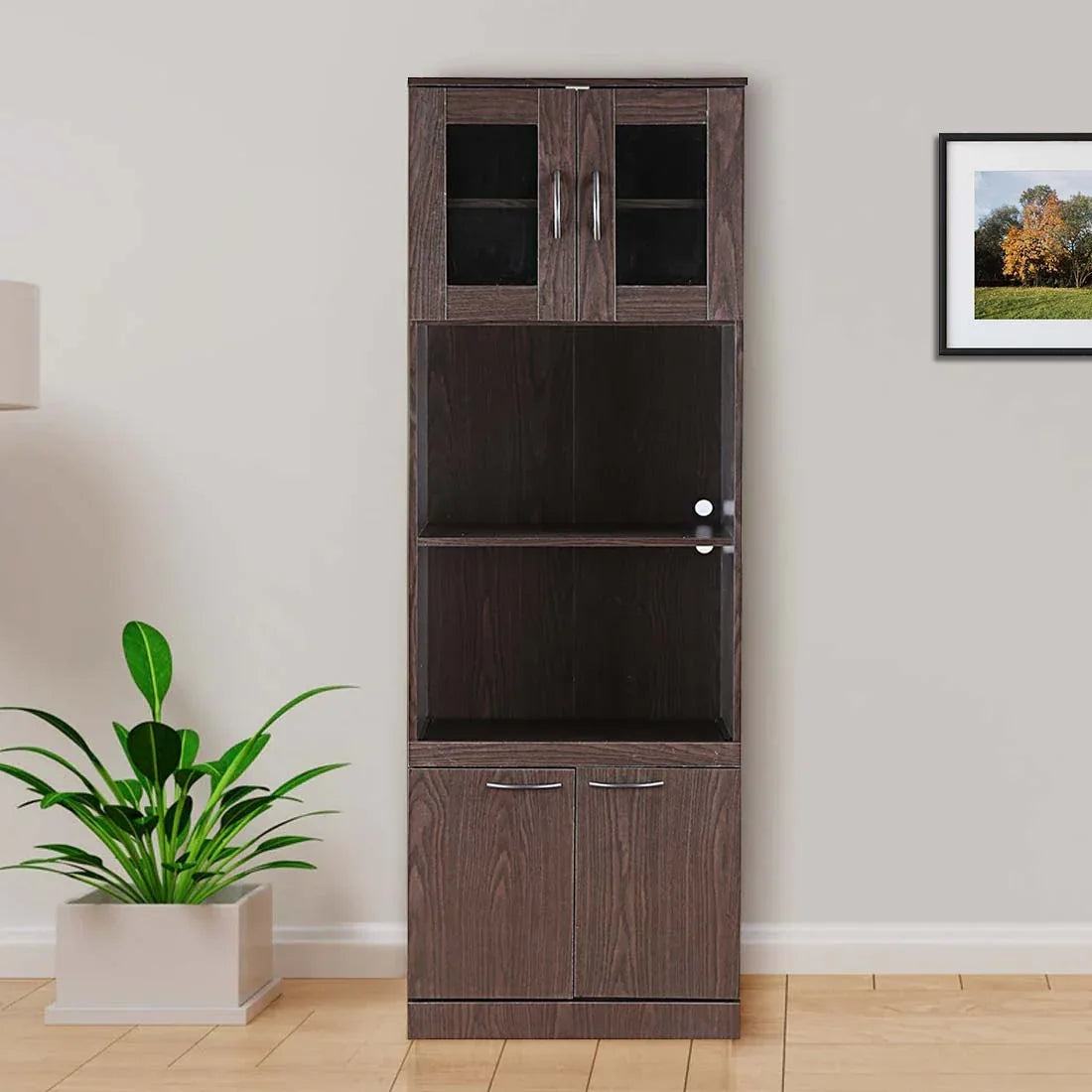 Penelope Engineered Wood Multipurpose Cabinet in Walnut Colour - HomeTown