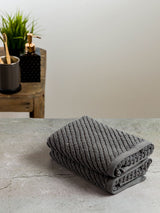 Bianca Home Cross View Sis-bath Linen Fabric Steel Grey