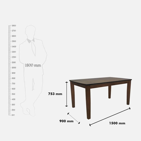 Lirio 6 Seater Dining Table dimensions