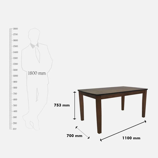Lirio 4 Seater Dining Table dimensions
