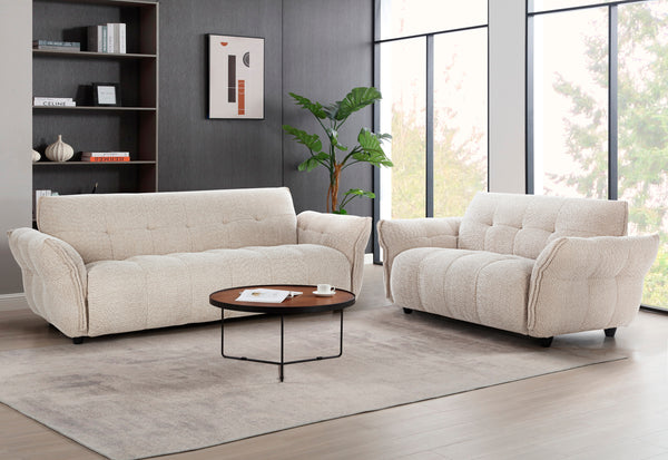 Hazel Fabric 3 Seater Sofa Beige dimensions