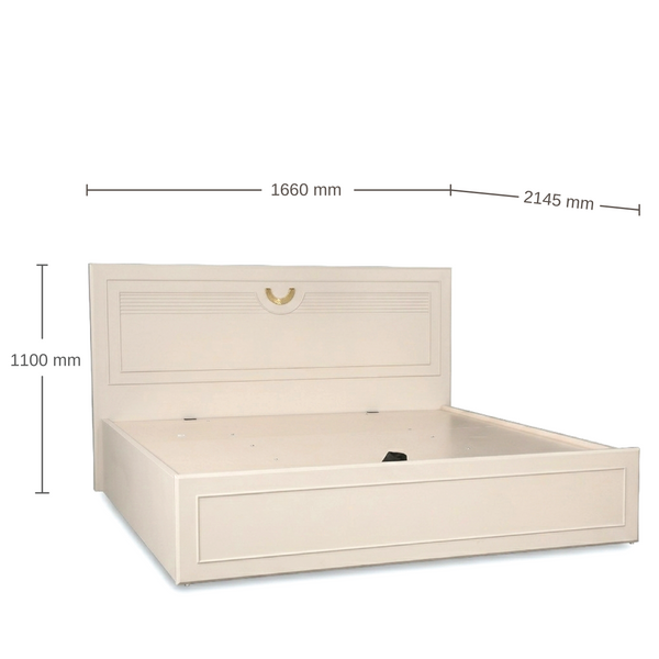 Aurora Queen Bed with Full Hydraulic Storage Pumicgrey dimensions