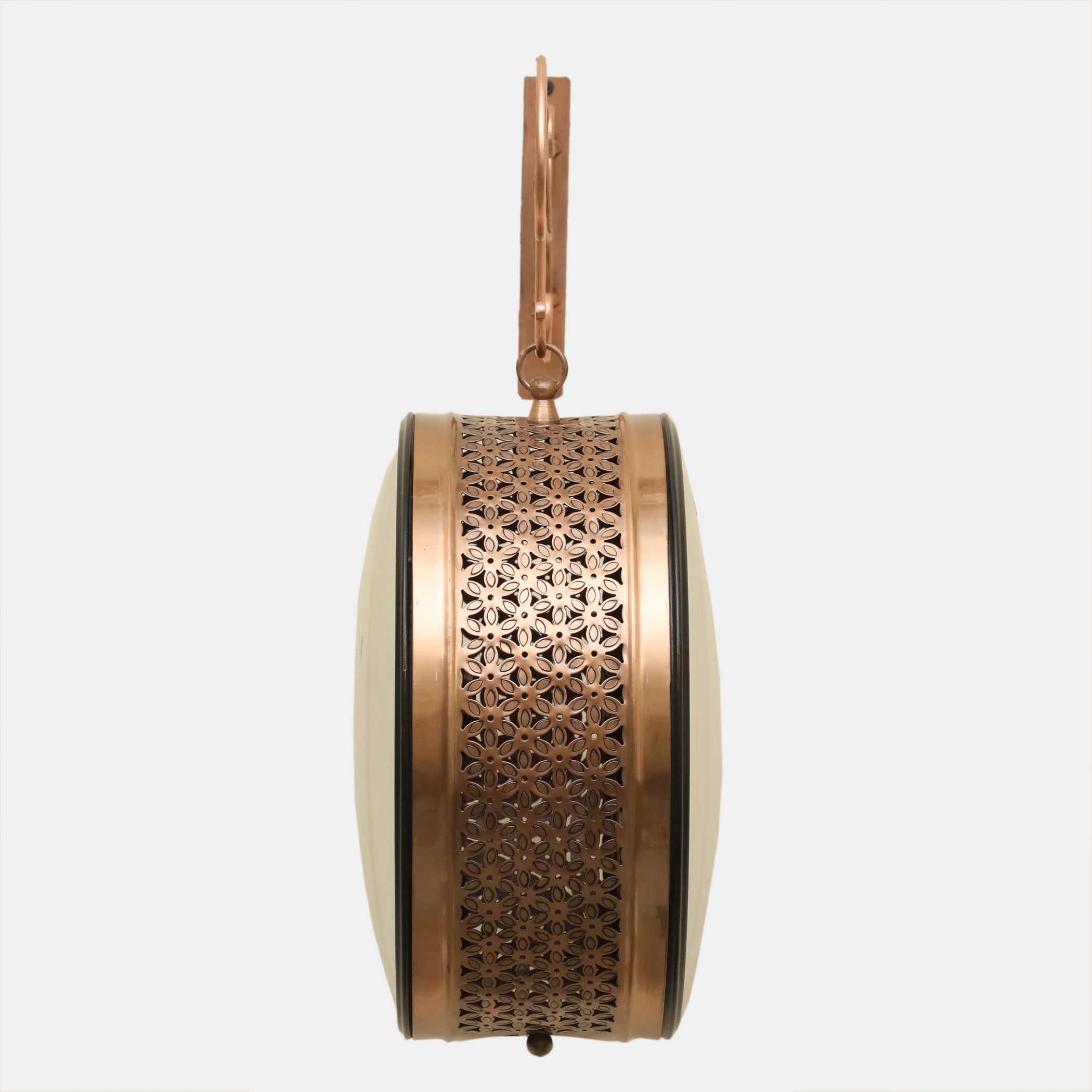 Vedas Anvi Metal Vintage Double Sided Analog Wall Clock | Railway Station Antique Decorative Clock with Copper Finishing for Home, Office, Gym, Classroom (Color: Copper) (10 - Inch)