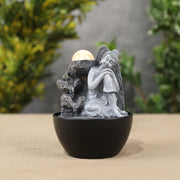 Impression Mini Buddha Fountain 18cm in Grey/Black