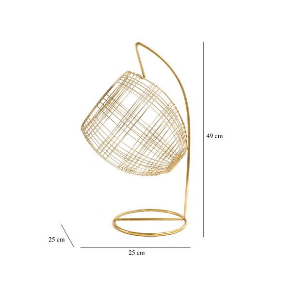 De Massion Abby's Fruit & Bread Basket in Gold Finish dimensions