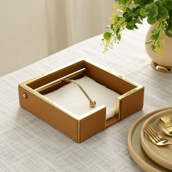 Opus Leather Napkin Cradle dimensions