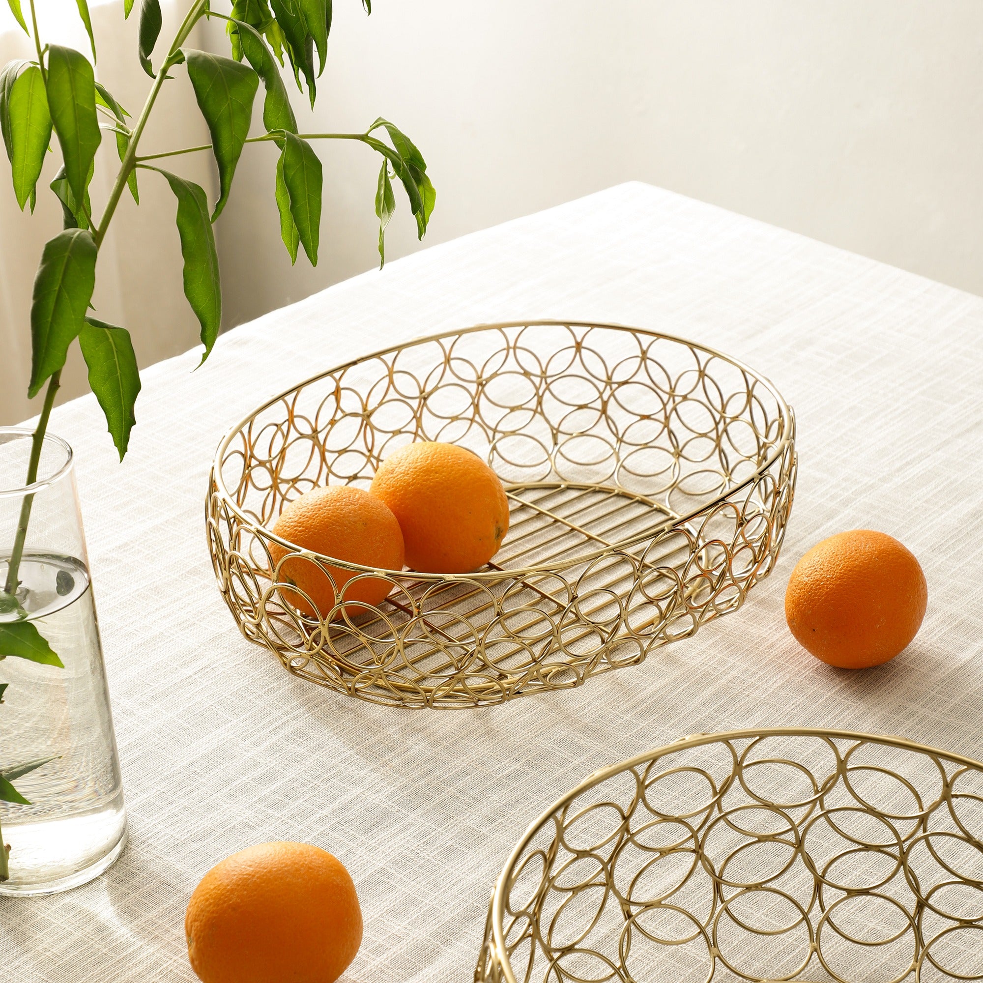 Meza Basket large size in gold