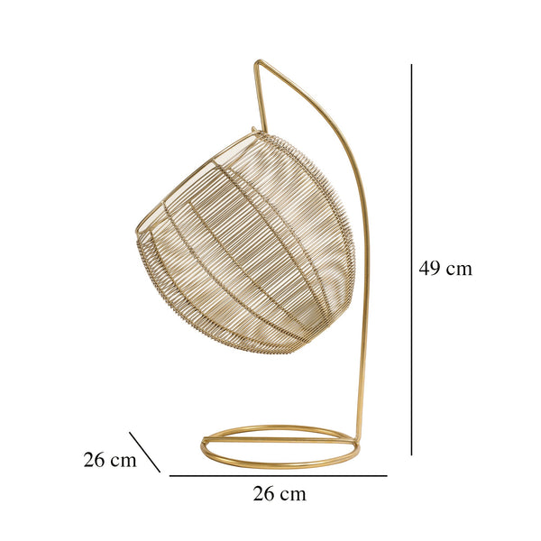De Massion Skye's Fruit & Bread Basket in Gold Finish dimensions