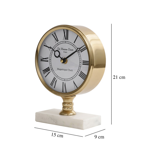 De Massion Seraphic Marble Timepiece in Gold dimensions