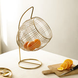 De Massion Abby's Fruit & Bread Basket in Gold Finish