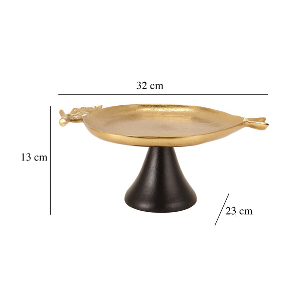 De Massion Pomegranate Metal Platter in Gold Black dimensions