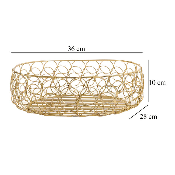 De Massion Meza Basket Large Size in Gold dimensions