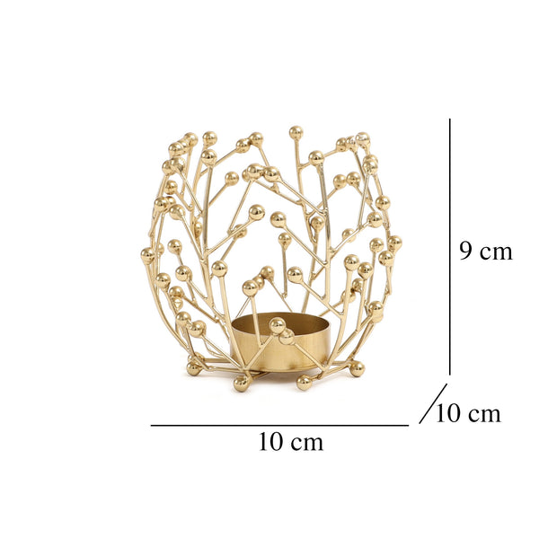 De Massion Juanita Tealight Holder in Gold dimensions