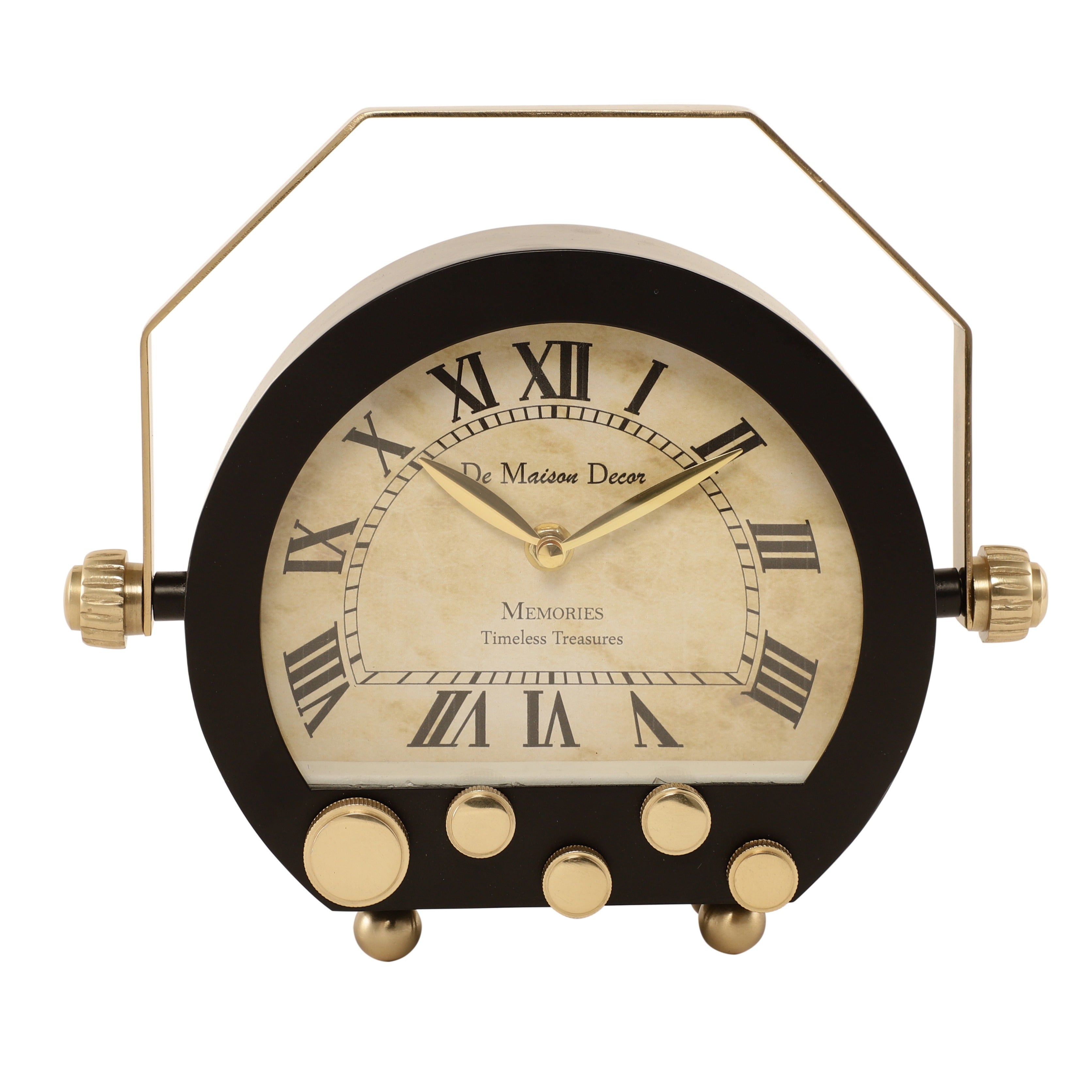 De Massion Kent Clock in Black Gold