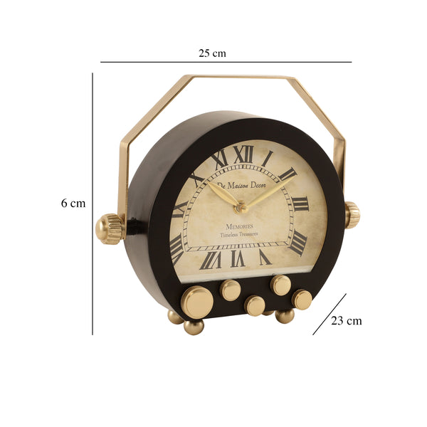 De Massion Kent Clock in Black Gold dimensions