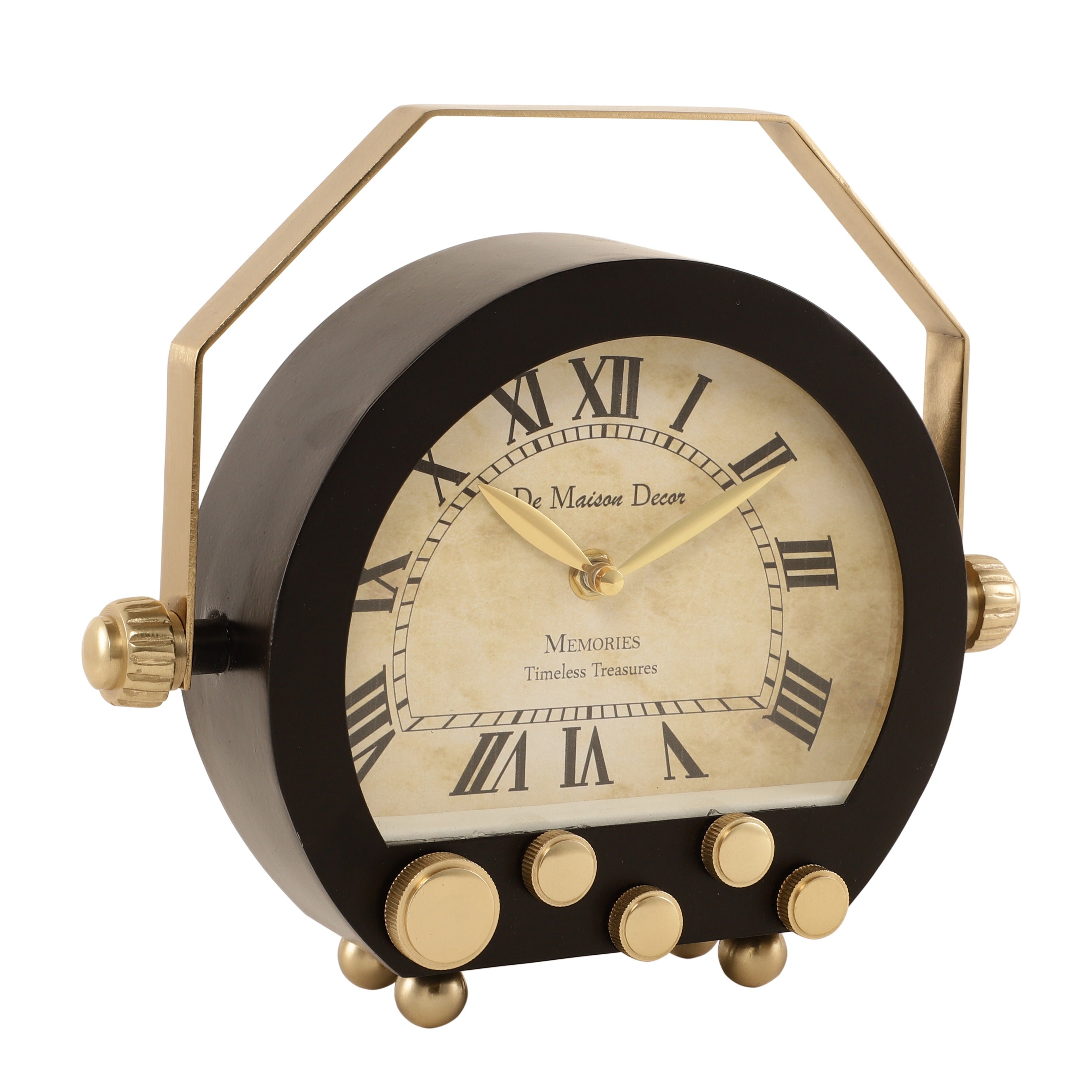 De Massion Kent Clock in Black Gold