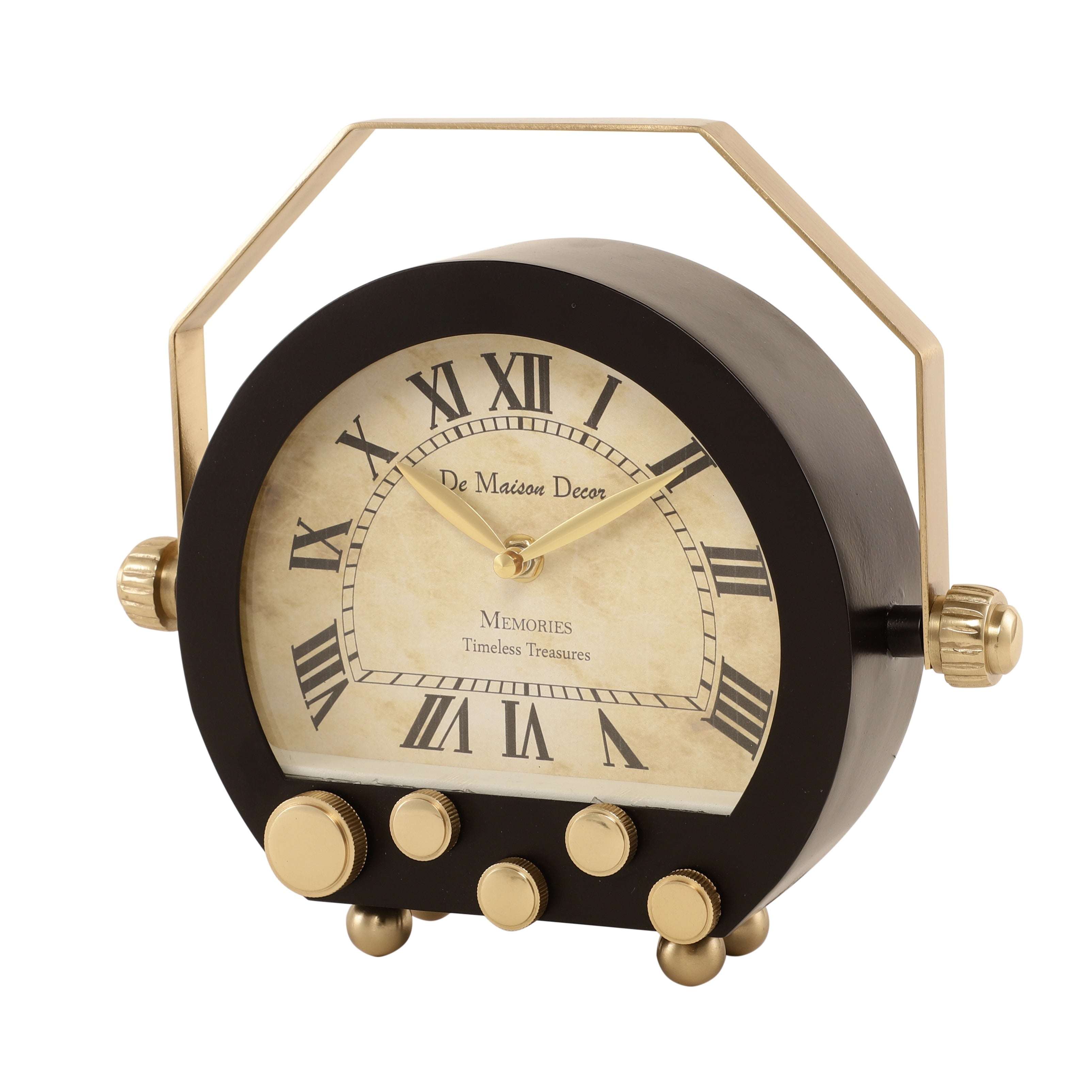 De Massion Kent Clock in Black Gold