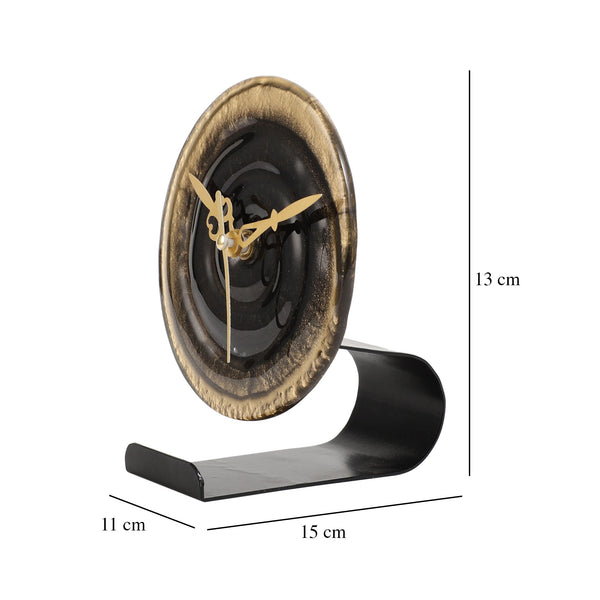 De Massion Peirre Glass Embossed Table Clock dimensions