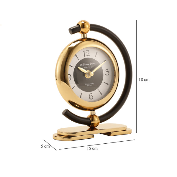 De Massion Aleksi 3 Mini Clock in Black and Gold dimensions