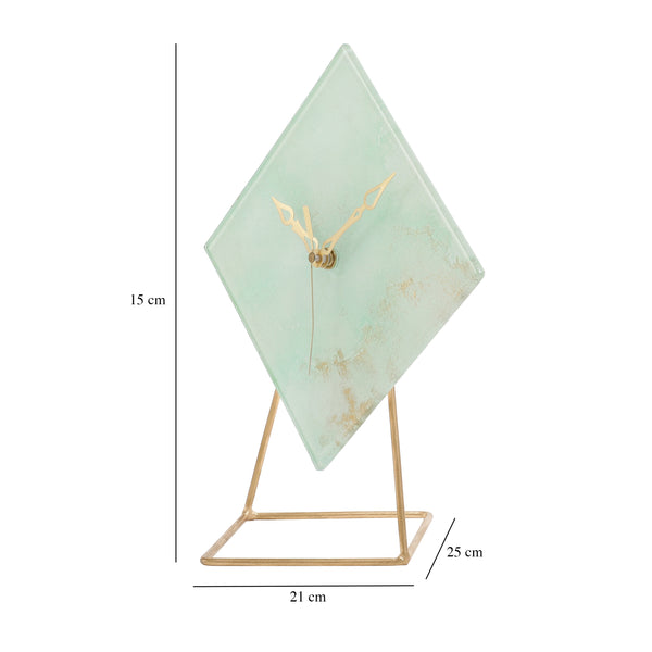 De Massion Hannah Glass Embossed Table Clock dimensions