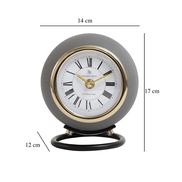 De Massion Assiral Stand Clock in Grey dimensions