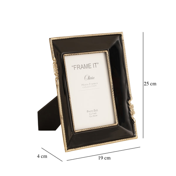 De Massion Enamel Embrace Photo Frame in Jet Black dimensions
