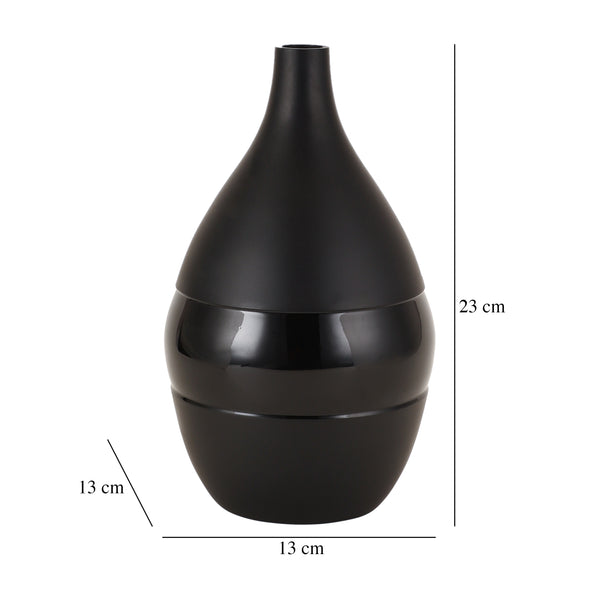 De Massion Vesera Black Enamel Vase dimensions