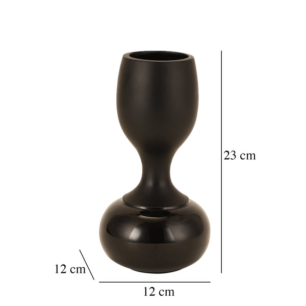 De Massion Chalice Black Enamel Vase dimensions