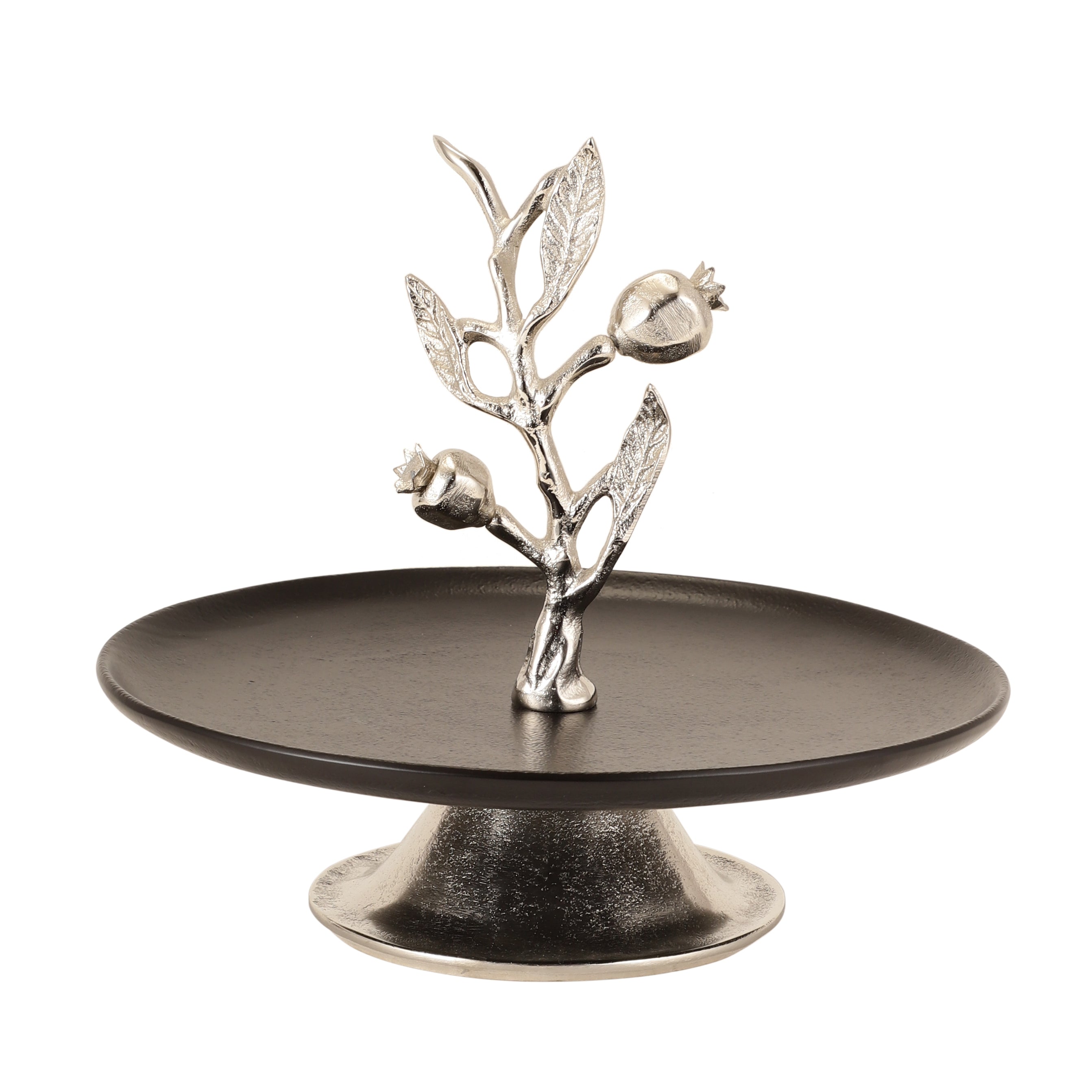 De Massion Pomegranate Metal Cake Stand in Silver Black
