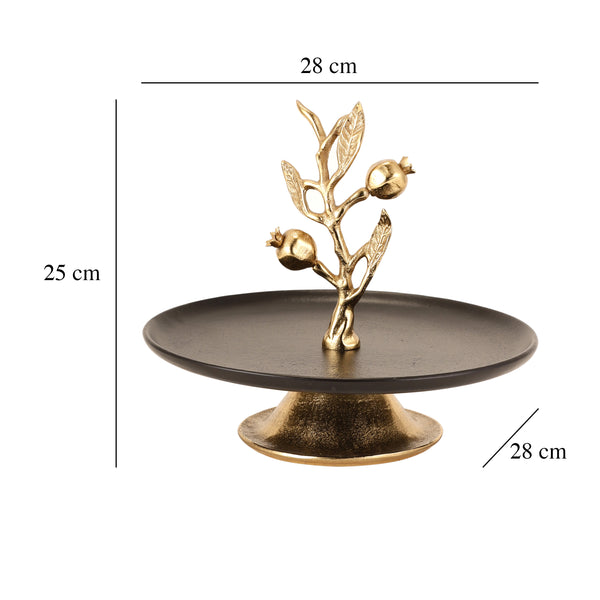 De Massion Pomegranate Metal Cake Stand in Gold Black dimensions