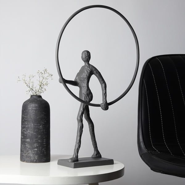 Enigmatic Embrace Sculpture Grey dimensions