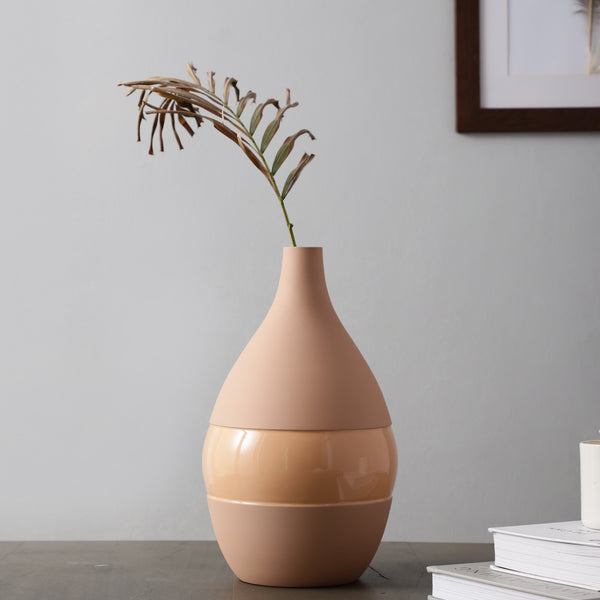 Vesera Peach Enamel Vase Large dimensions
