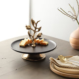 De Massion Pomegranate Metal Cake Stand in Gold Black