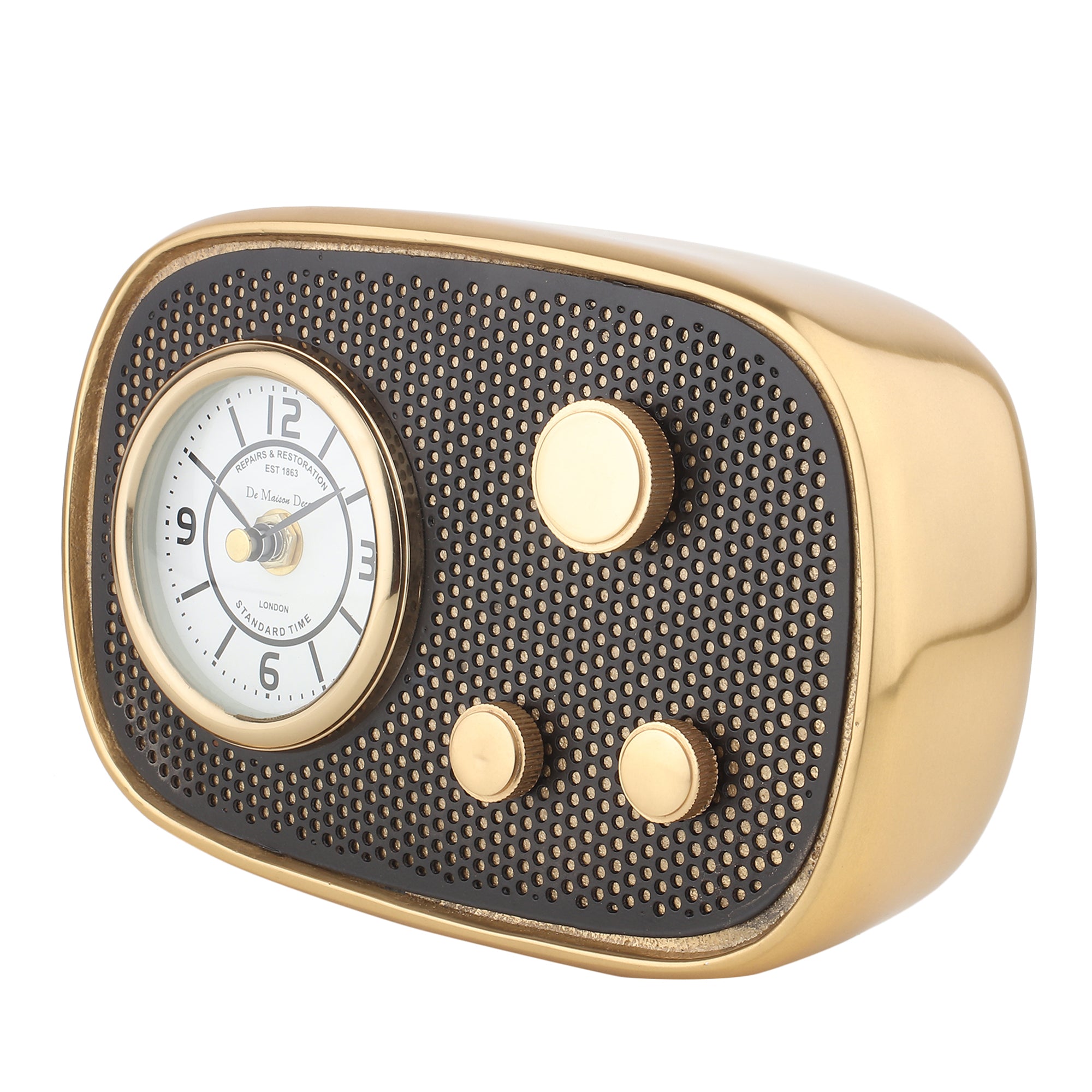 Radio Wave Table Clock In Gold Frame