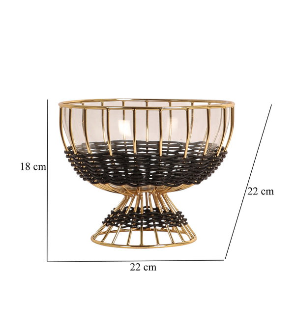 De Massion Elowen Bloom Medium Bowl Gold dimensions
