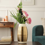 De Massion Regal Ivory and Gold Banded Enamel Vase