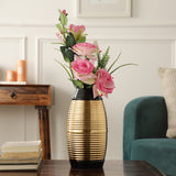De Massion Regal Black and Gold Banded Enamel Vase