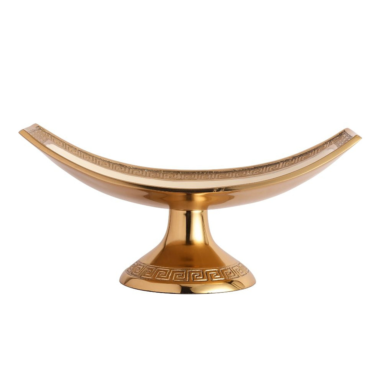 De Massion Versace Design Platter in Ivory Enamle & Gold Finish