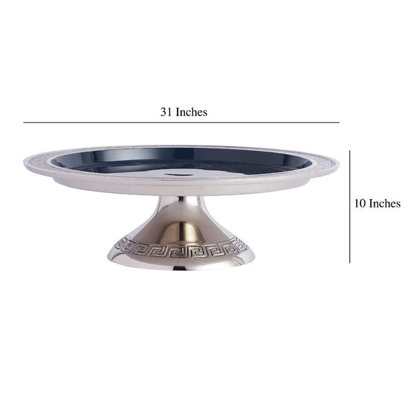 De Massion Versace Design Cake Stand in Blue Enamle & Silver Finish dimensions