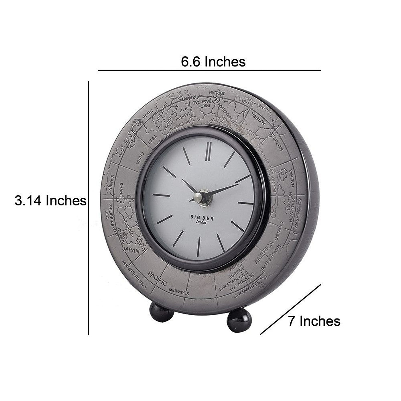 World Clock In Black Finish
