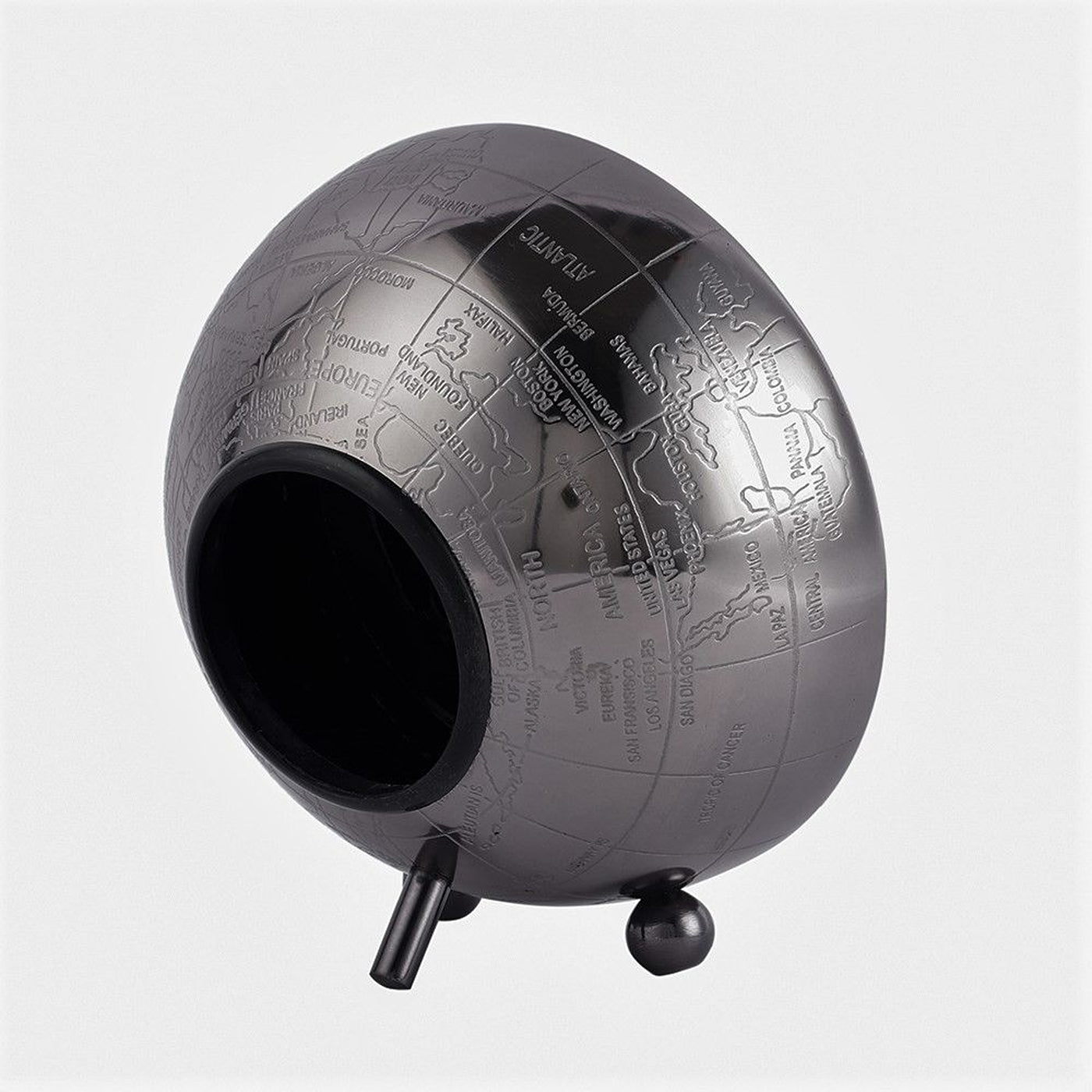 World Clock In Black Finish