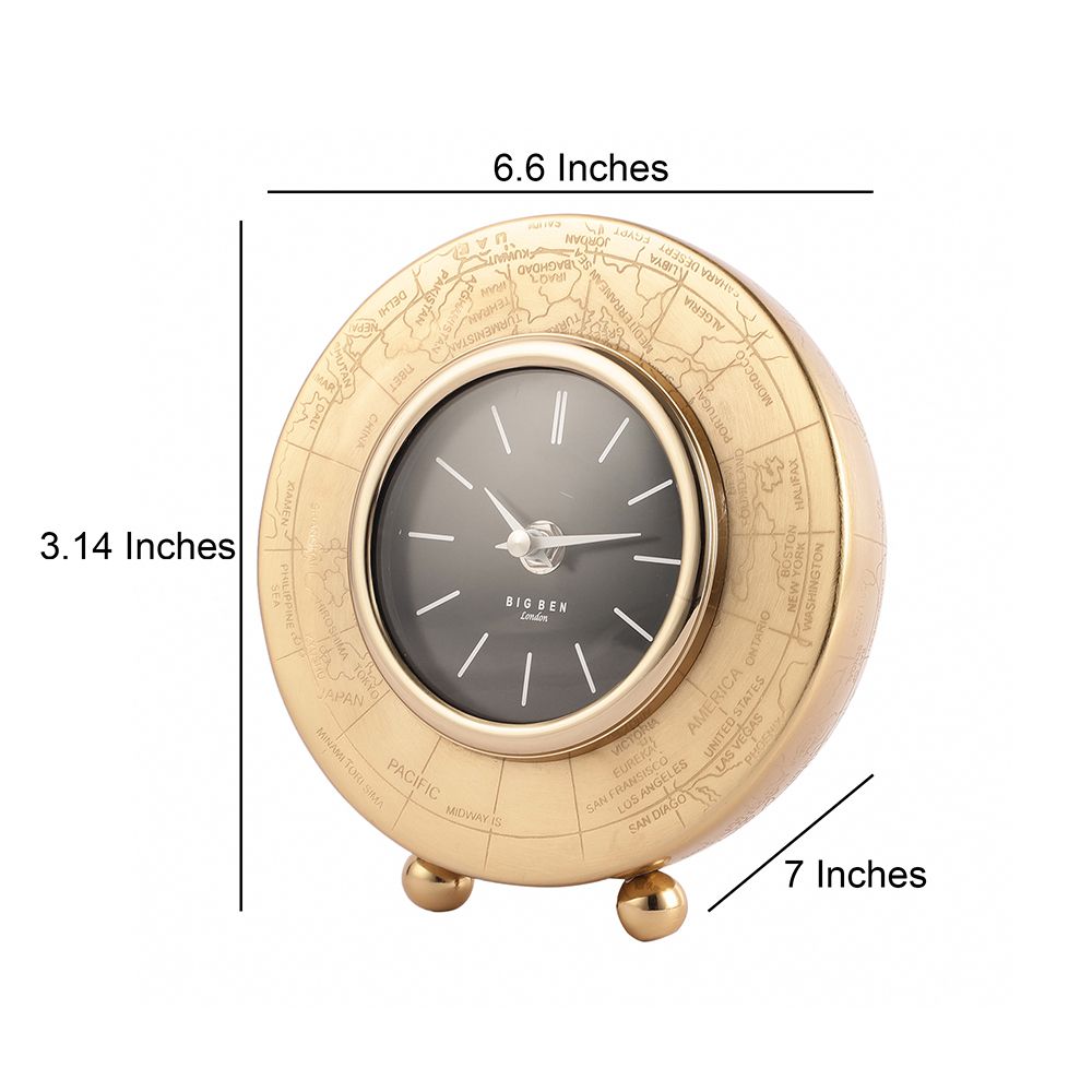 World Clock In Gold Finish