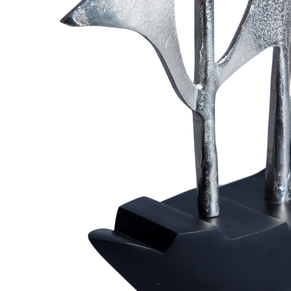 Dream Boat Silver& Black Aluminium Table Accent