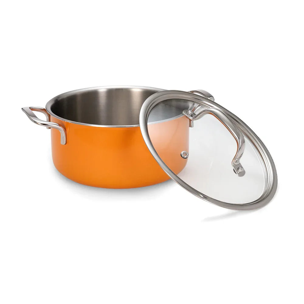 Vida Triply Pot 2 Litre Volcanic with Glass Lid - HomeTown