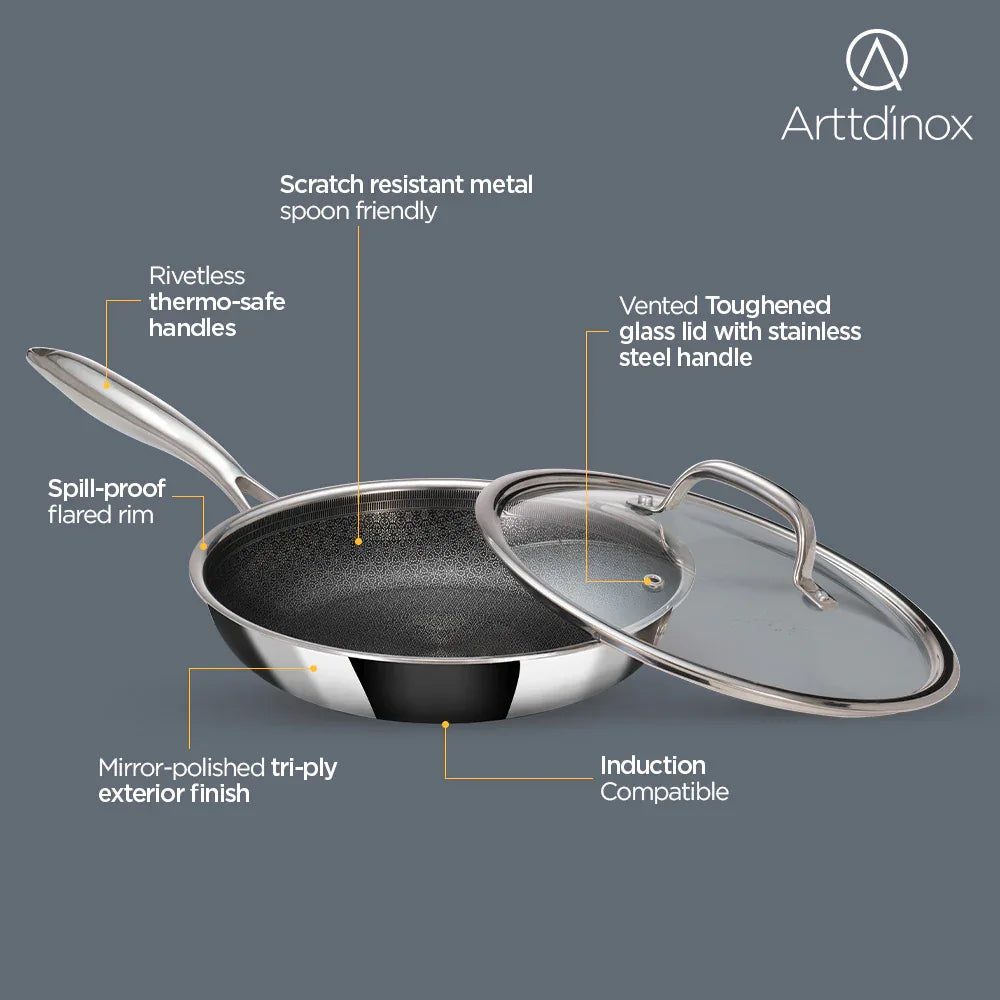 Stellar Triply Frypan 24 cm with Glass Lid - HomeTown